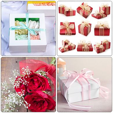 2 3/8" Wide Sparkly Sheer Wired Ribbon Pastel Shimmer Iridescent Ribbons 5 Yard