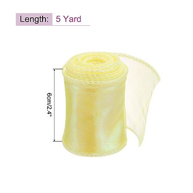 2 3/8" Wide Sparkly Sheer Wired Ribbon Pastel Shimmer Iridescent Ribbons 5 Yard