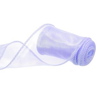 2 3/8" Wide Sparkly Sheer Wired Ribbon Pastel Shimmer Iridescent Ribbons 5 Yard