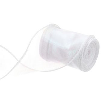 2 3/8" Wide Sparkly Sheer Wired Ribbon Pastel Shimmer Iridescent Ribbons 5 Yard