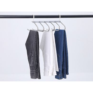 2 Pcs Pants Hangers Space Saving, Metal Multifunctional Pants Rack, Non Slip Clothes Hangers