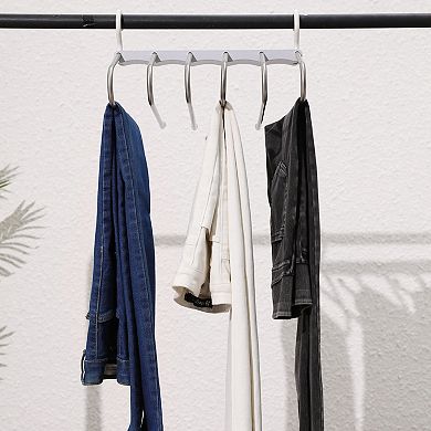 2 Pcs Pants Hangers Space Saving, Metal Multifunctional Pants Rack, Non Slip Clothes Hangers