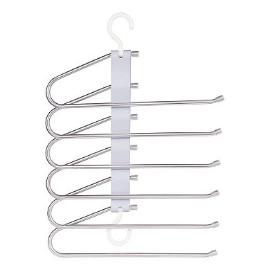 2 Pcs Pants Hangers Space Saving, Metal Multifunctional Pants Rack, Non Slip Clothes Hangers