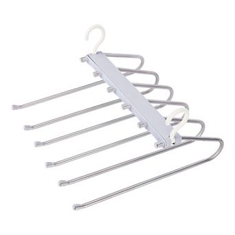 2 pc Pants Hangers Space Saving, Metal Multifunctional Pants Rack, Non Slip Clothes Hangers