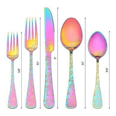 20 Pcs Silverware Set, Stainless Steel Flatware Set, Mirror Polished Cutlery Serving Utensils Set