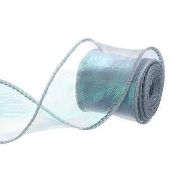 1 1/2" Wide Sparkly Sheer Wired Ribbon Pastel Shimmer Iridescent Ribbons 3 Yard