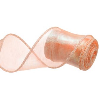 1 1/2" Wide Sparkly Sheer Wired Ribbon Pastel Shimmer Iridescent Ribbons 3 Yard