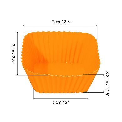 36Pcs Silicone Cupcake Baking Cups, Silicone Muffins Liners Non-Stick Square Baking Cups
