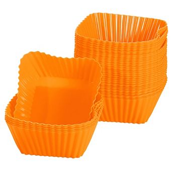 36 pc Silicone Cupcake Baking Cups, Silicone Muffins Liners Non-Stick Square Baking Cups