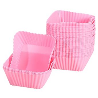 36 pc Silicone Cupcake Baking Cups, Silicone Muffins Liners Non-Stick Square Baking Cups