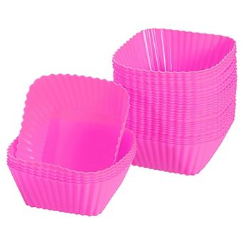 36 pc Silicone Cupcake Baking Cups, Silicone Muffins Liners Non-Stick Square Baking Cups
