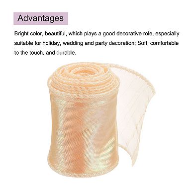 2 3/8" Wide Sparkly Sheer Wired Ribbon Pastel Shimmer Iridescent Ribbons 3 Yard