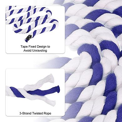 1 Inch x 10 Feet Natural Twisted Cotton Rope, 3 Strand Tug of War Rope with Sealing Tape