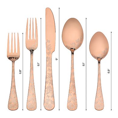 5 Piece Silverware Set, Stainless Steel Flatware Set, Cutlery Set for 1, Serving Utensils Set