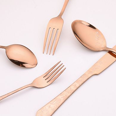 5 Piece Silverware Set, Stainless Steel Flatware Set, Cutlery Set for 1, Serving Utensils Set