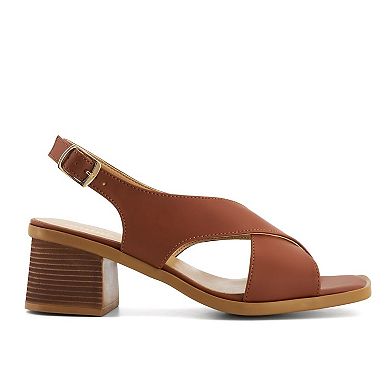 Andrea Medium Heel Crossed Straps Sandals 74273