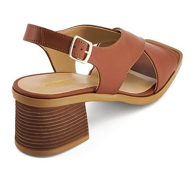 Andrea Medium Heel Crossed Straps Sandals 74273