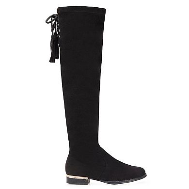 Andrea Over The Knee Low Heel Boots 5590