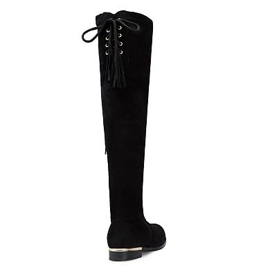 Andrea Over The Knee Low Heel Boots 5590