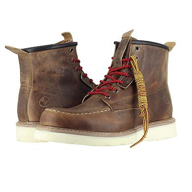 6” Moc Toe Work Boots for Men Wedge Steel Toe Boots Vibram EVA Outsole EH Rated