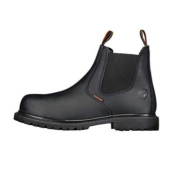 6” Steel Toe Work Boots for Men Pull-On Chelsea Electrical Hazard Oil and Slip Resistant