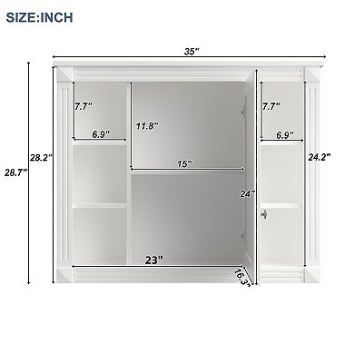 Merax Wall-Mounted Bathroom Medicine Cabinet with Mirror - Modern Bathroom Storage Organizer