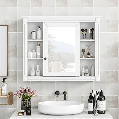 Merax Wall-Mounted Bathroom Medicine Cabinet with Mirror - Modern Bathroom Storage Organizer