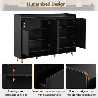 Merax Sleek and Contemporary Shoe Cabinet，Storage Sideboard