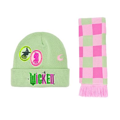 Women's Wicked Patches & Embroidery Beanie & Scarf Set