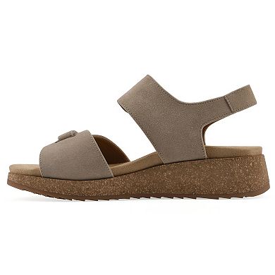 White Mountain Gelato Women's Wedge Sandals with Cushioned Footbed and Slingback Design