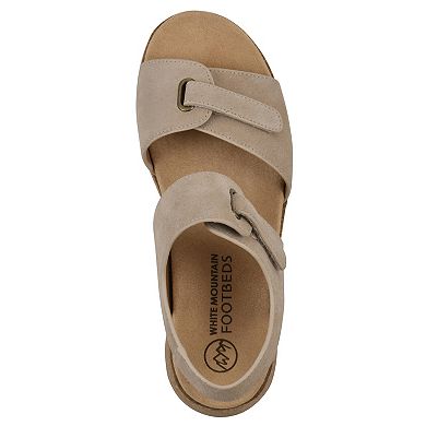 White Mountain Gelato Women's Wedge Sandals with Cushioned Footbed and Slingback Design