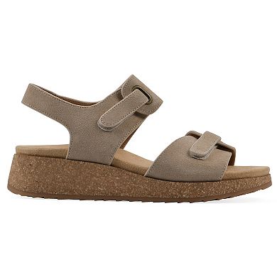 White Mountain Gelato Women's Wedge Sandals with Cushioned Footbed and Slingback Design
