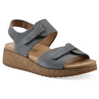 White Mountain Gelato Women's Wedge Sandals with Cushioned Footbed and Slingback Design