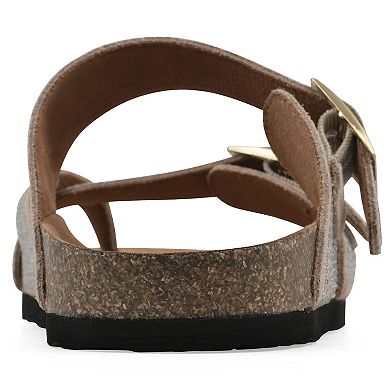 White Mountain Grays Women's Cushioned Footbeds Sandals