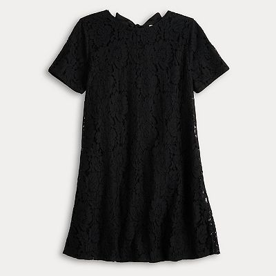 self portrait black lace mini dress RENT Self Portrait Black Guipure Lace Mini Dress (RRP 360)