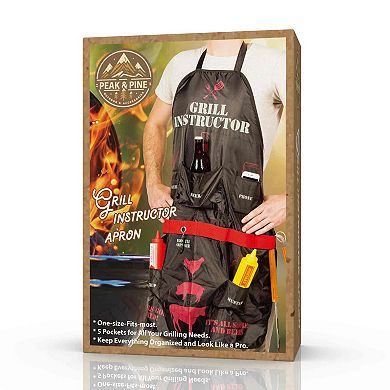 PEAK&PINE Grill Instructor Apron with Pockets