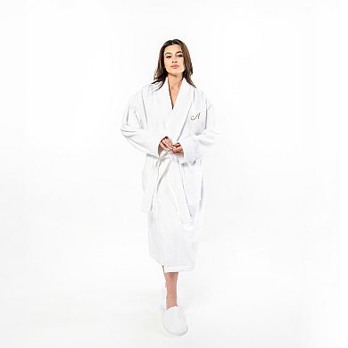 Linum Home Textiles 100% Turkish Cotton Personalized Unisex Velour Bathrobe