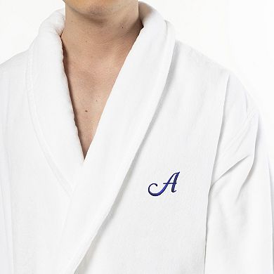 Linum Home Textiles Turkish Cotton Navy Personalized Anovia Velour Bathrobe