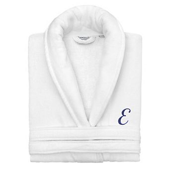 Linum Home Textiles Turkish Cotton Navy Personalized Anovia Velour Bathrobe