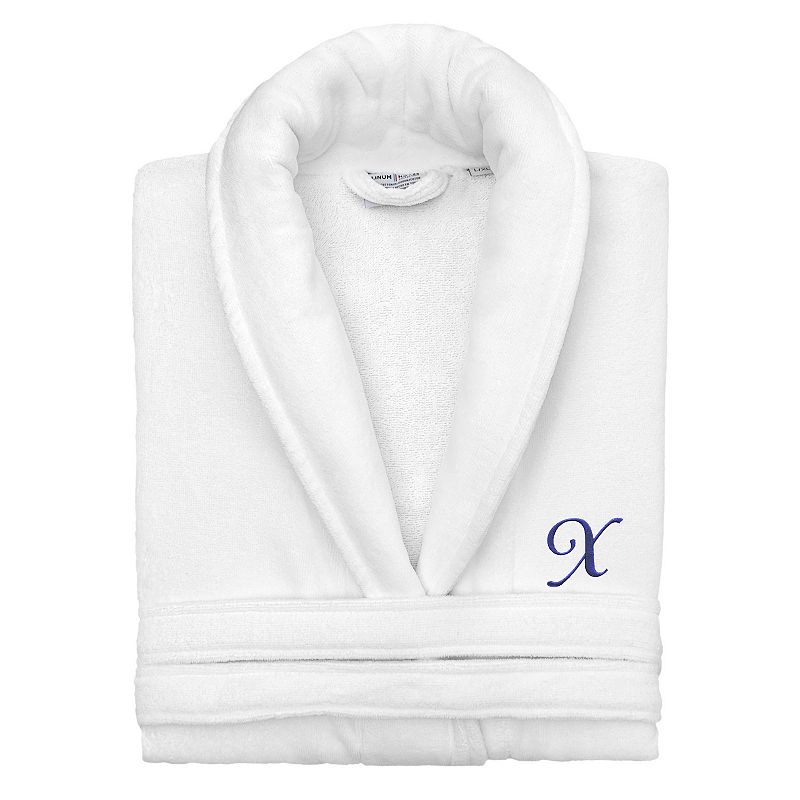 Linum Home Textiles Turkish Cotton Navy Personalized Anovia Velour Bathrobe, Men's, 