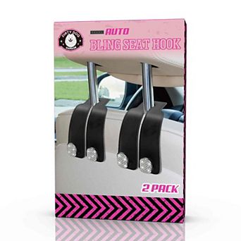 DIRTY DOG Bling Seat Hooks 2 pk Auto Accessories
