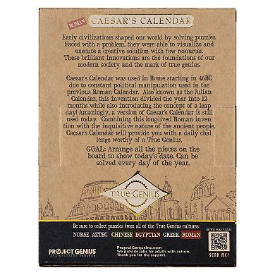 Project Genius Caesar's Calendar Wooden Puzzle Game