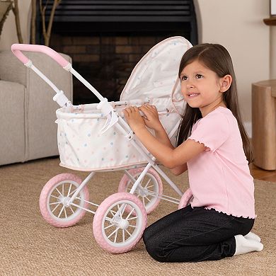 Acorn Avenue Classic Folding Baby Doll Strolling Pram with Canopy