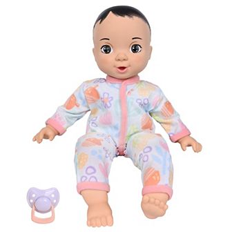 Acorn Avenue My Cuddly Baby Doll 14 in Soft Body Black Hair Doll With Removable Clothes & Pacifier