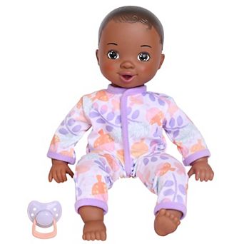 Acorn Avenue My Cuddly Baby Doll 14 in Soft Body Brown Hair Doll With Removable Clothes & Pacifier Accessory