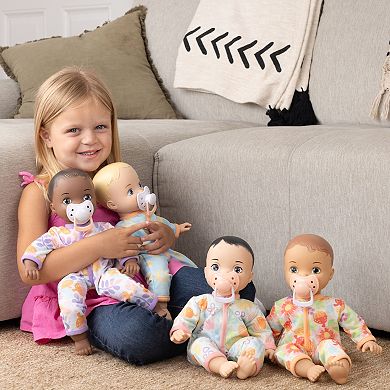 Acorn Avenue My Cuddly Baby Doll 14-in. Soft Body Brown Hair Doll With Removable Clothes & Pacifier Accessory