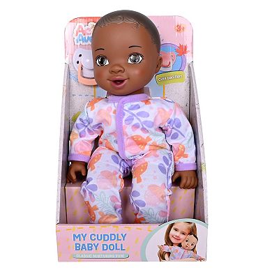 Acorn Avenue My Cuddly Baby Doll 14-in. Soft Body Brown Hair Doll With Removable Clothes & Pacifier Accessory
