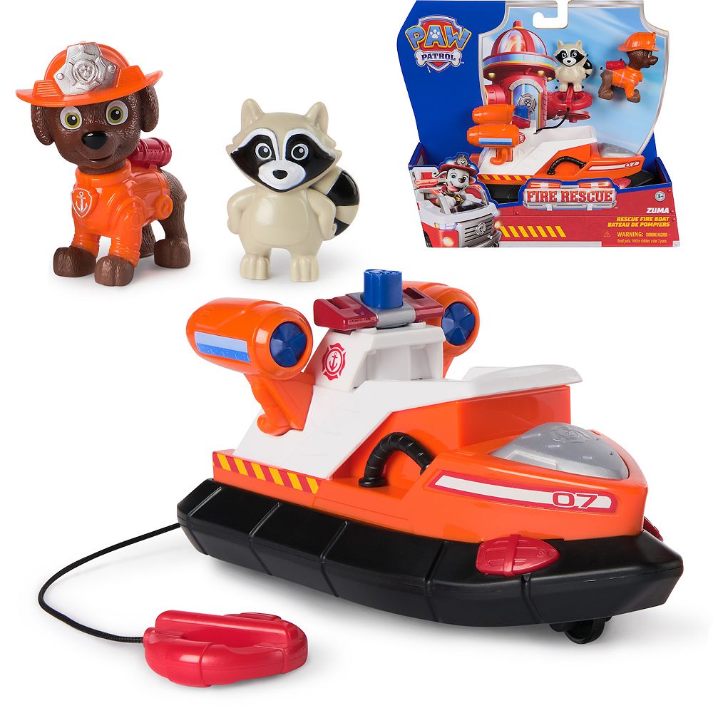 PAW Patrol Zuma Rescue Fire Boat with Action Figure Lifesaver Toy