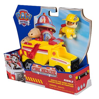 PAW Patrol Rubble Rescue Fire Dump Truck with Action Figure and Projectiles