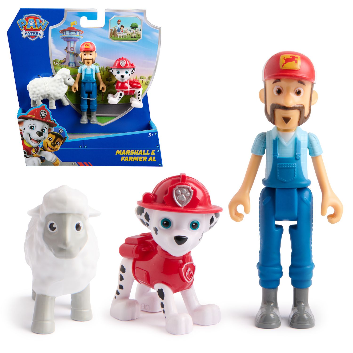 Детские фигурки Paw Patrol Marshall & Farmer Al 2 pc Action Figure Pack with Sheep Toy — фото 1